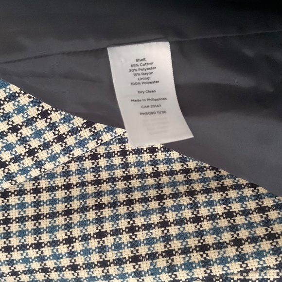 Talbots Blue and Ivory Plaid Blazer - Picture 12 of 13
